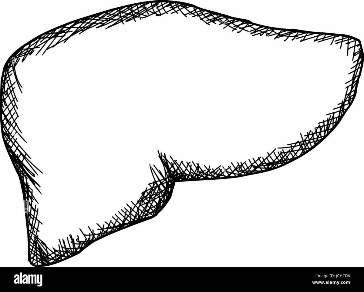 Заманчивая раскраска печень человека