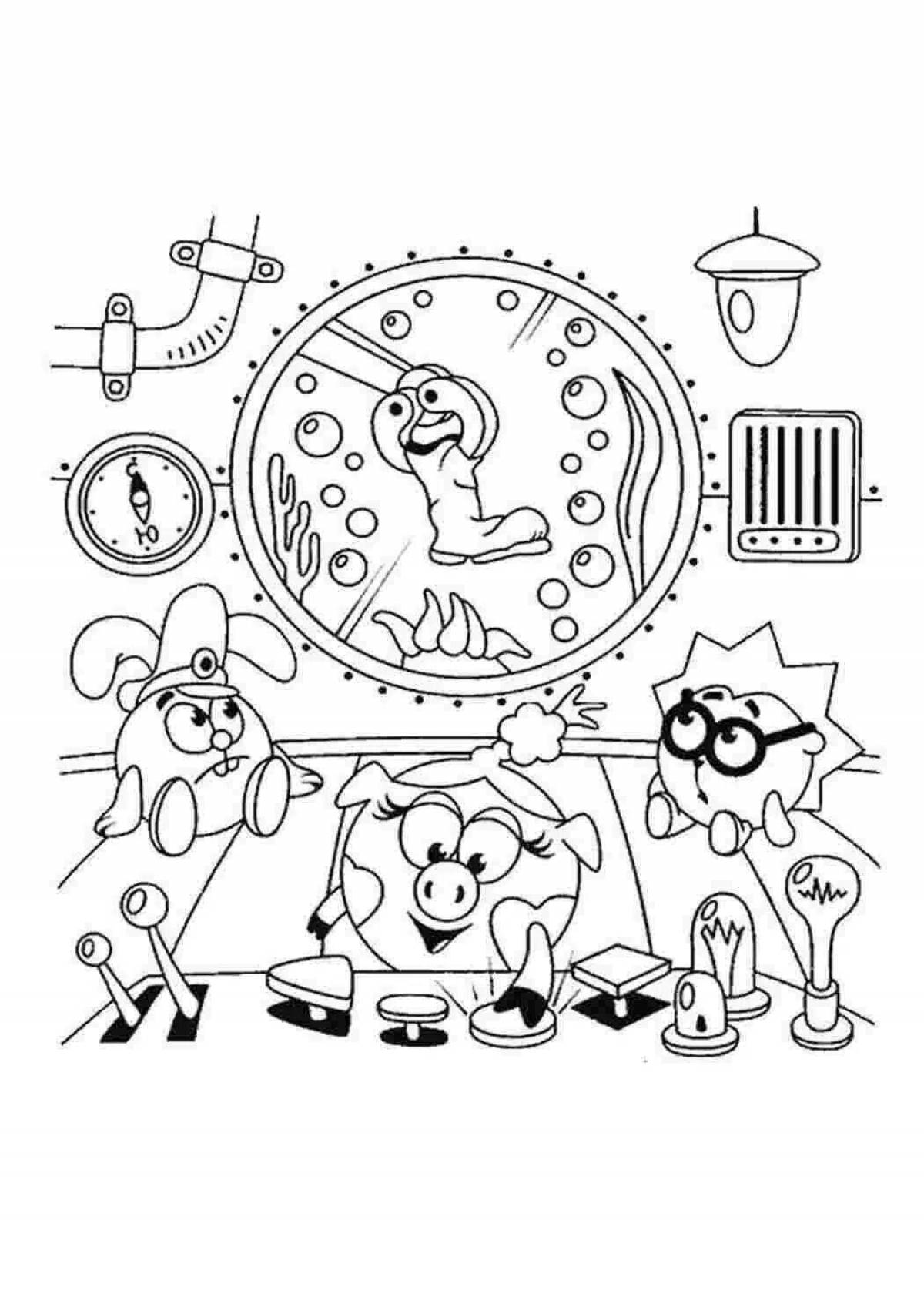 Photo Charming complex smeshariki coloring book