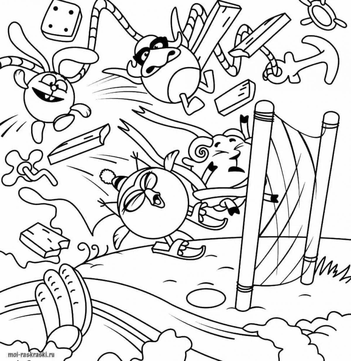 A bizarre complex of smeshariki coloring book