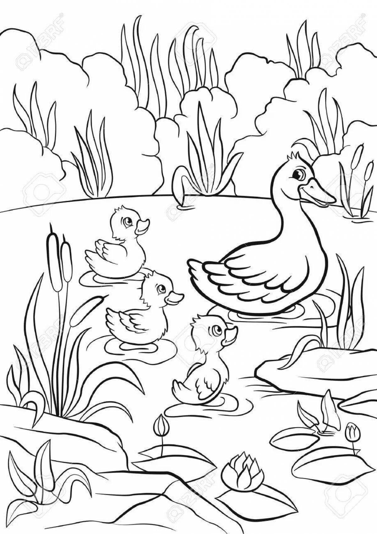 Playful coloring page attached to stories for children