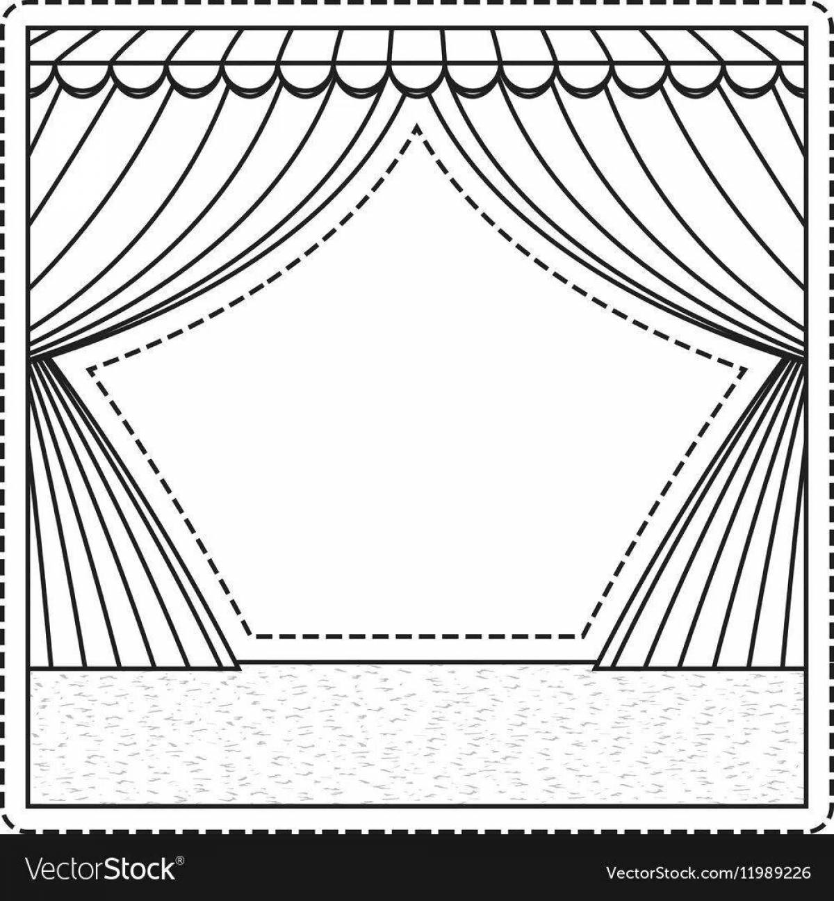 Coloring page bright theater stage
