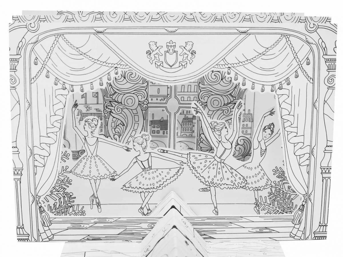 Coloring page elegant theater stage
