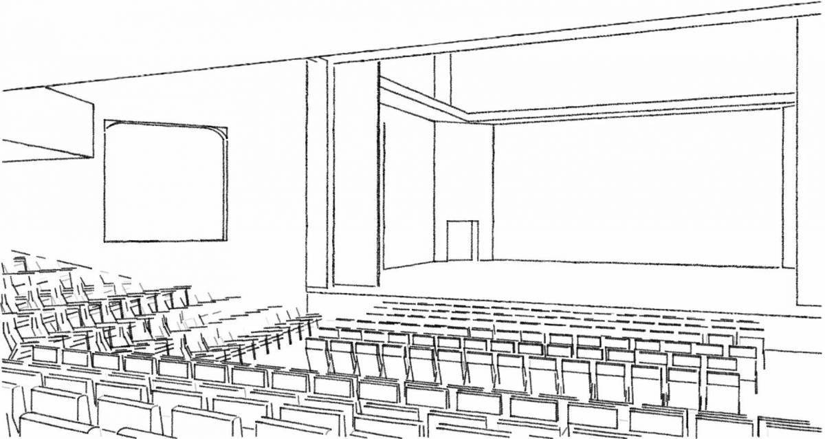 Coloring page charming theater stage