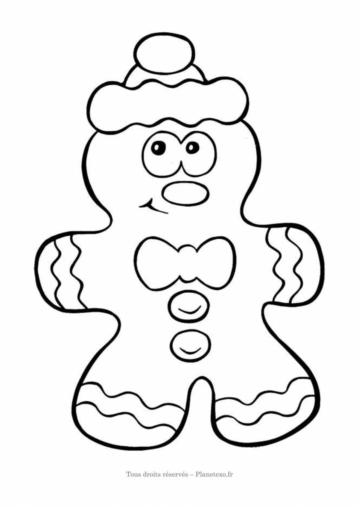 Colorful gingerbread coloring page
