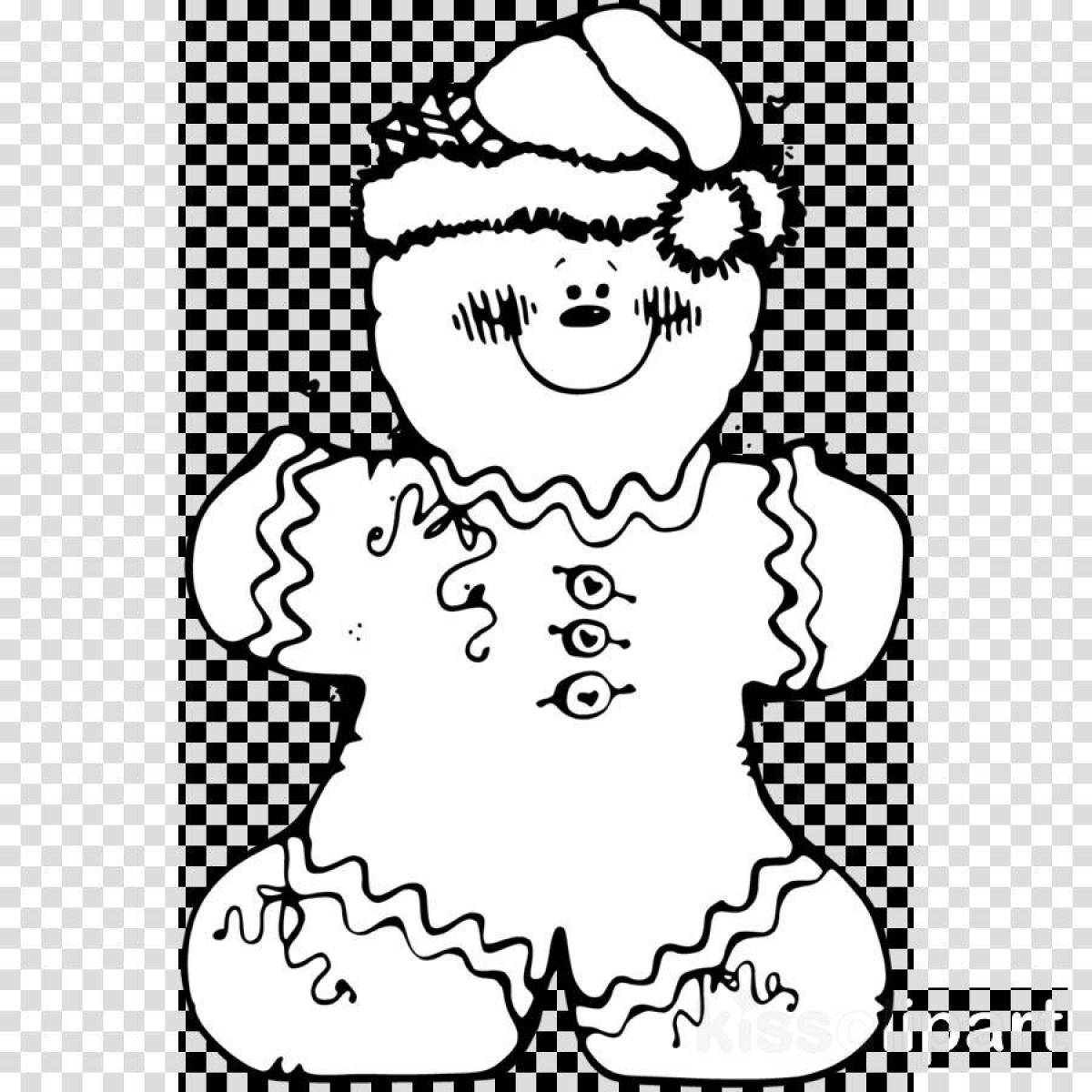 Adorable gingerbread coloring book