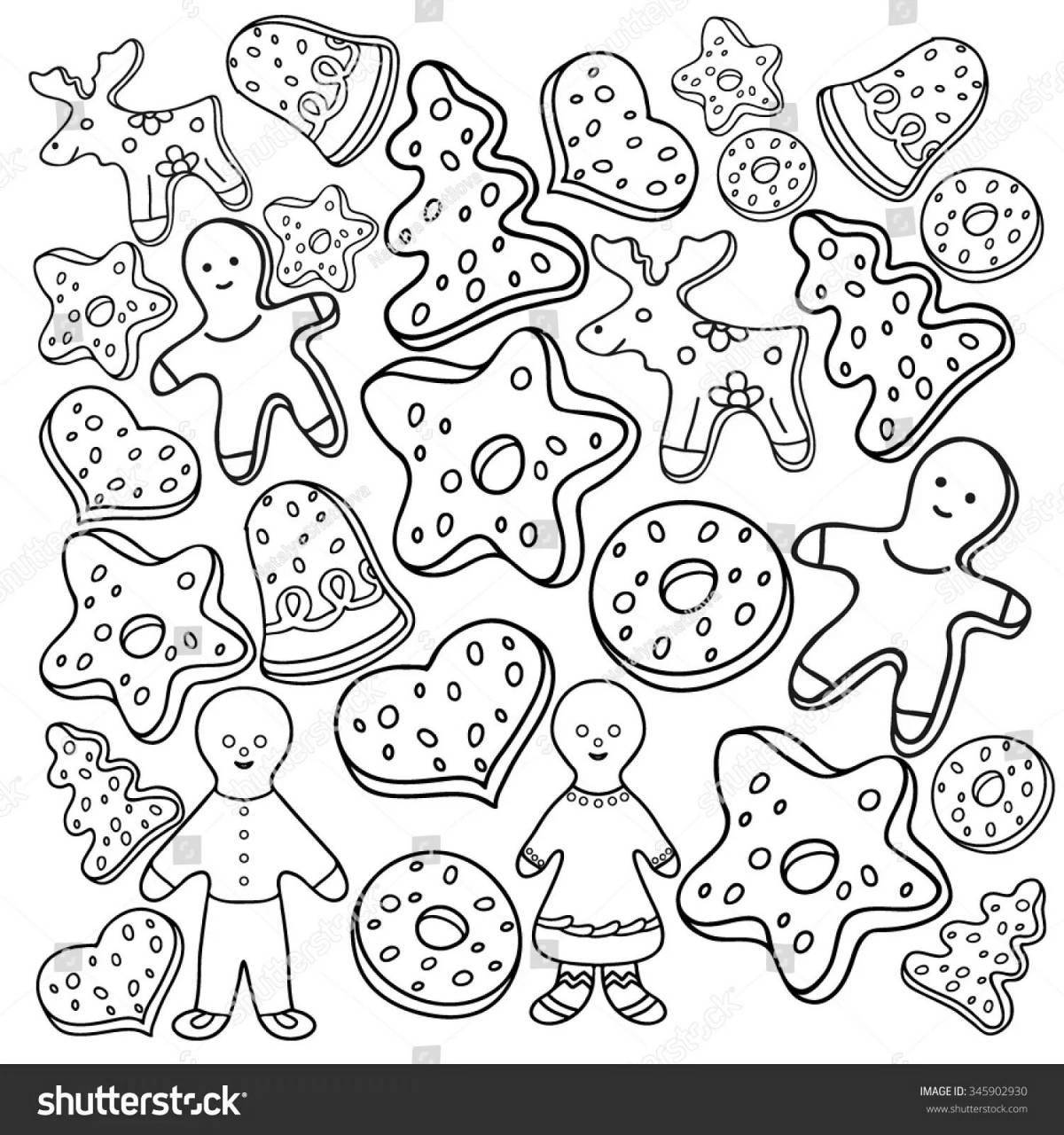 Beautiful gingerbread coloring page