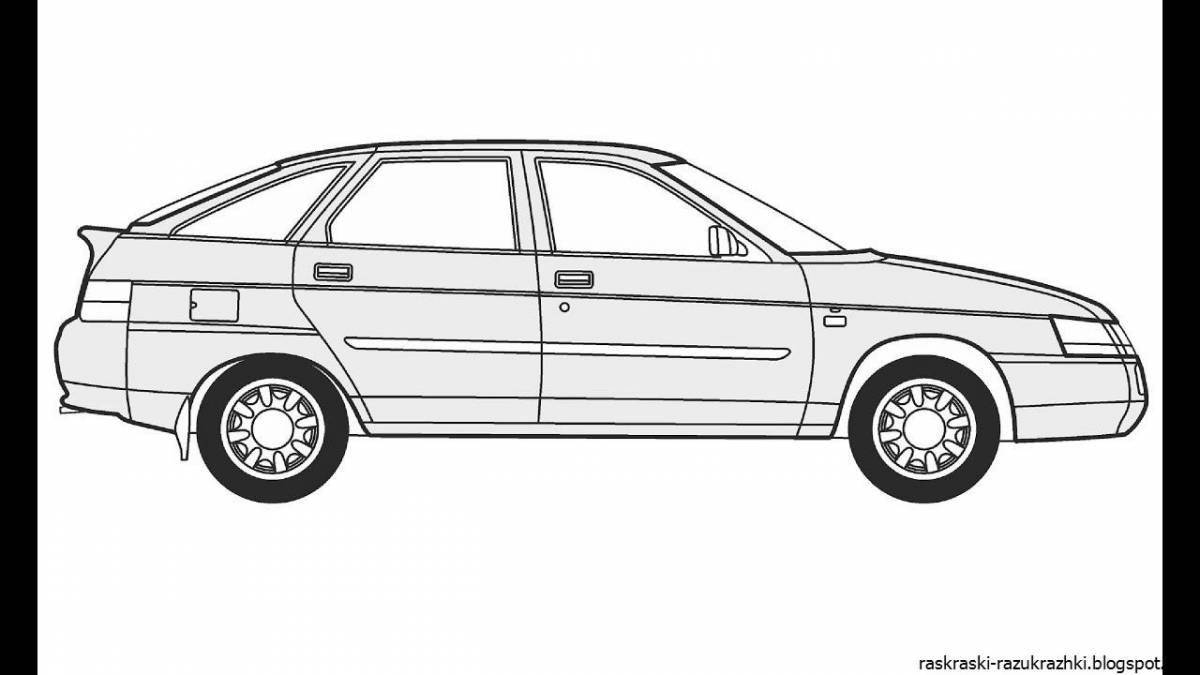 Раскраска машина ВАЗ Лада Приора
