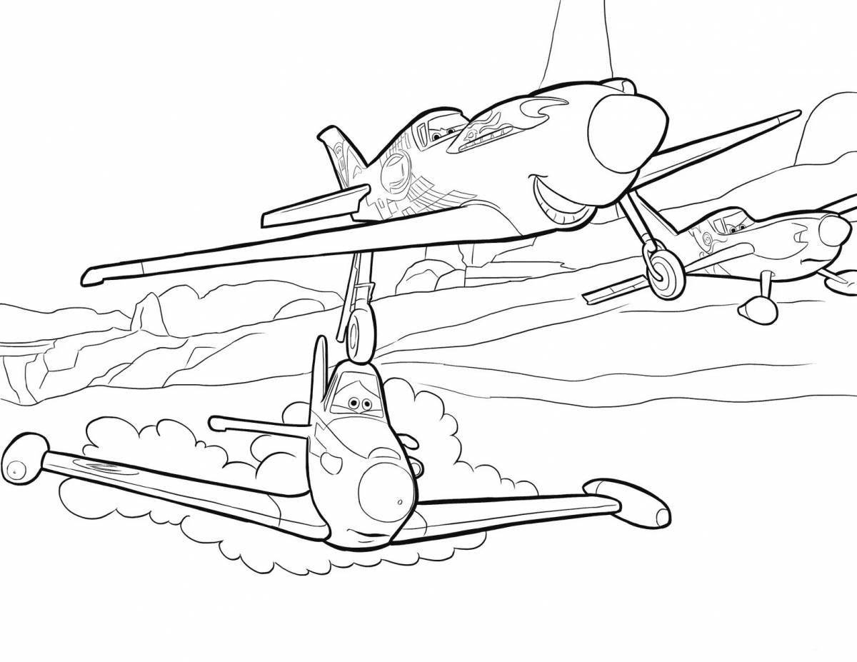 Adorable disney plane coloring page