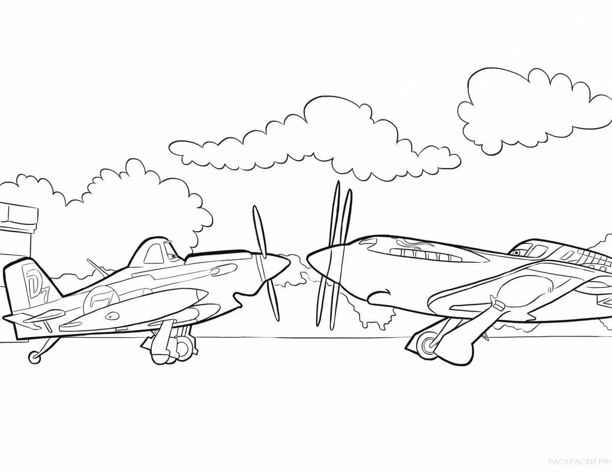 Exciting disney plane coloring page