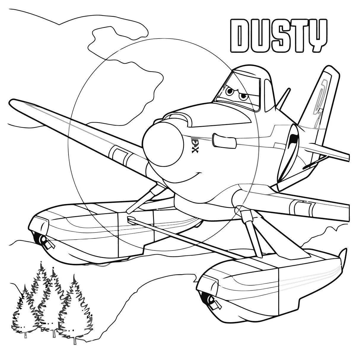 Fascinating Disney Airplane Coloring Pages