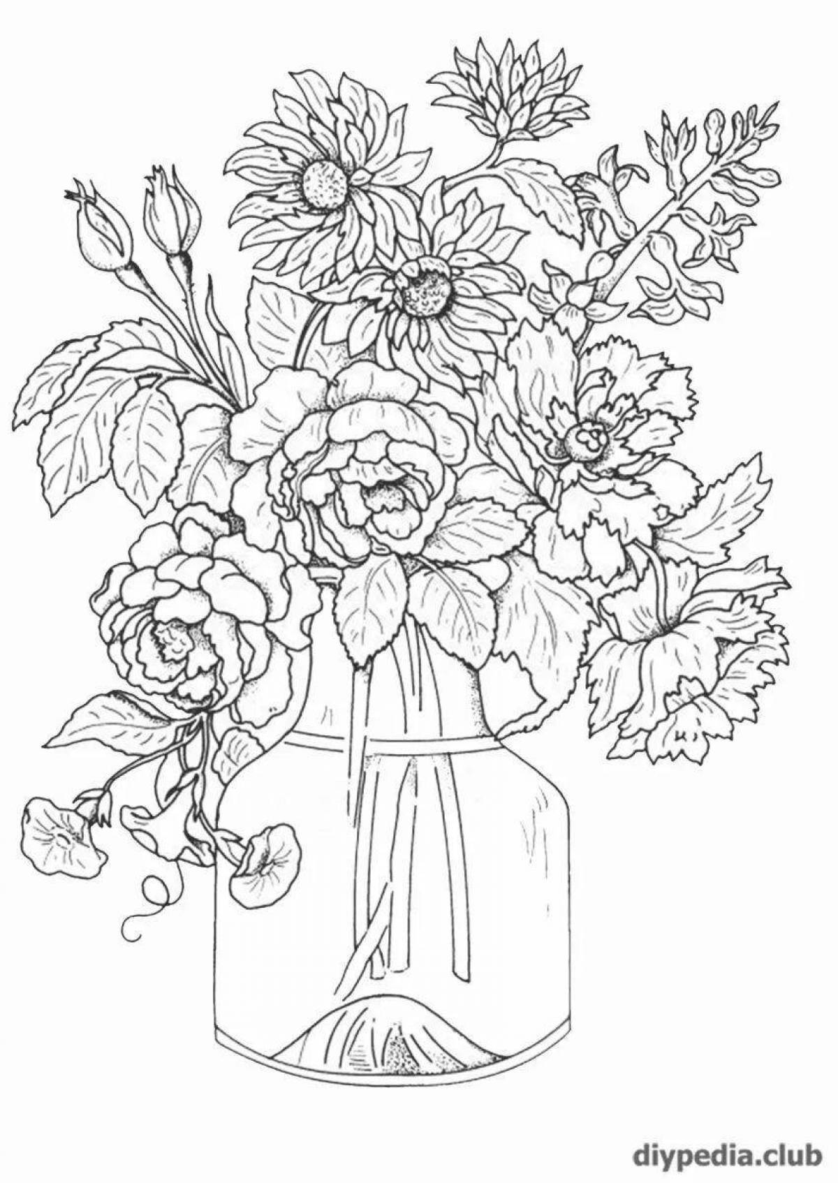 Colouring stunning autumn bouquet