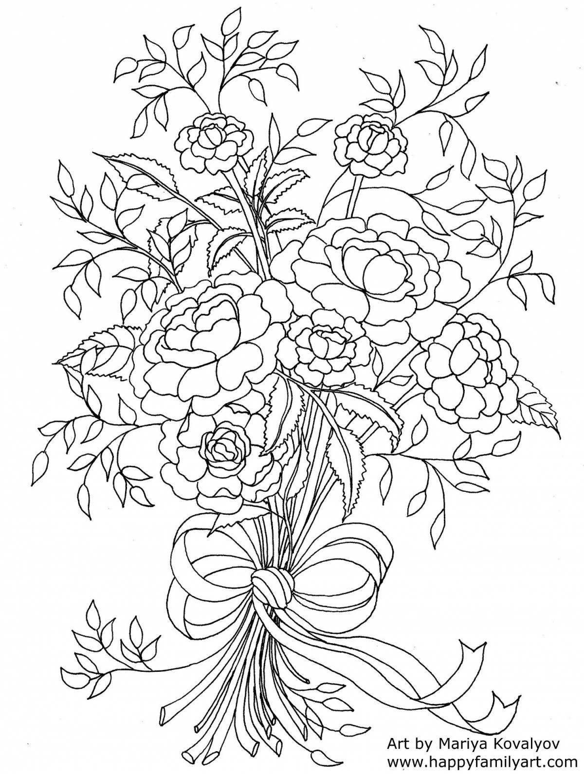 Coloring page joyful autumn bouquet