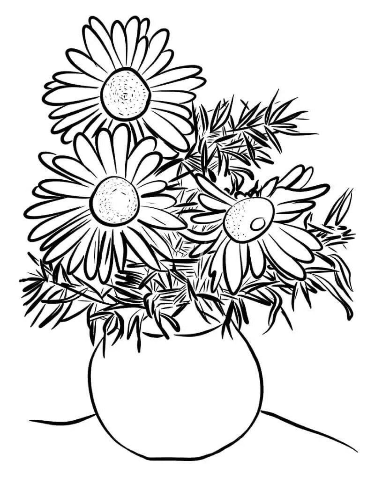 Coloring page blissful autumn bouquet