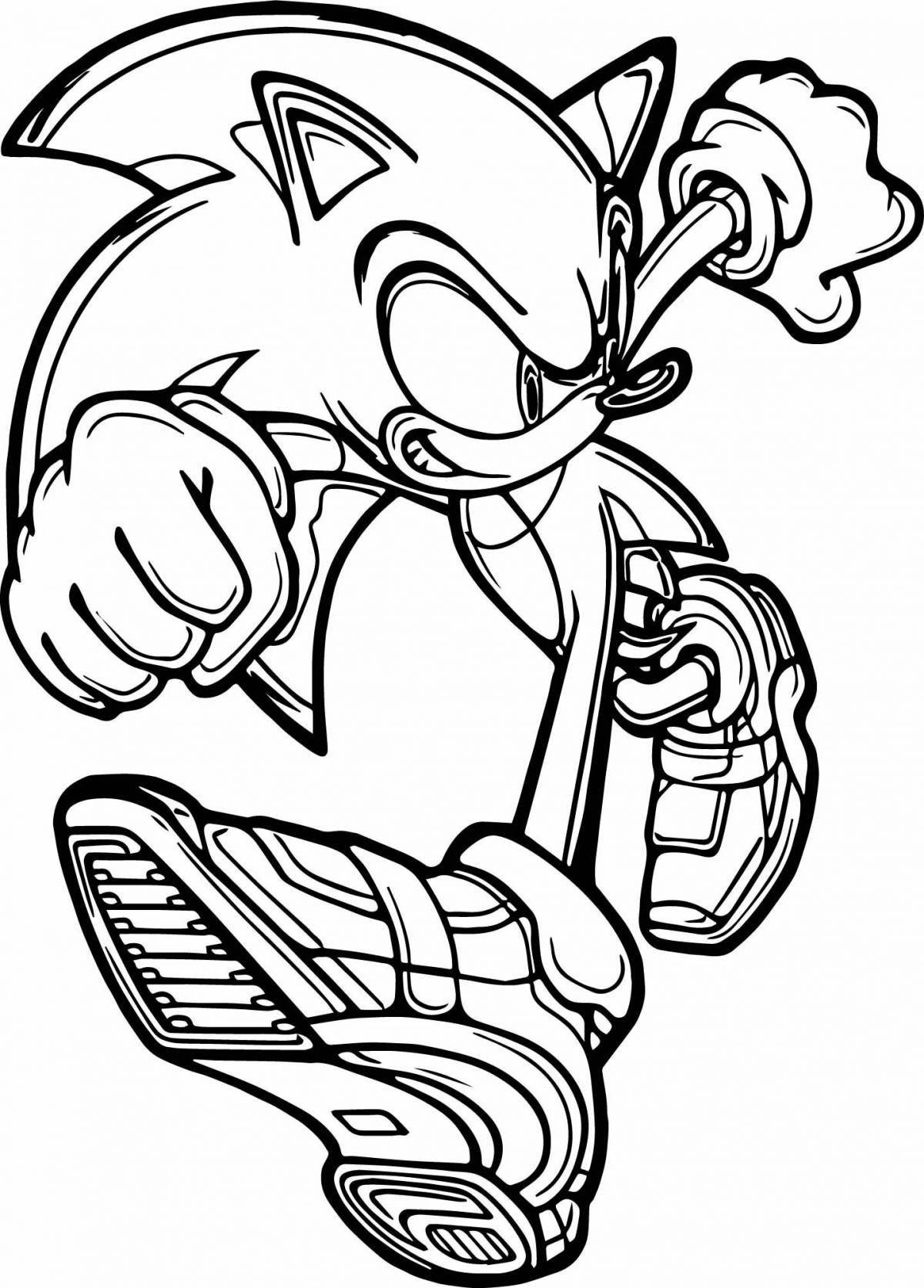 Блестящие раскраски excalibur sonic coloring page