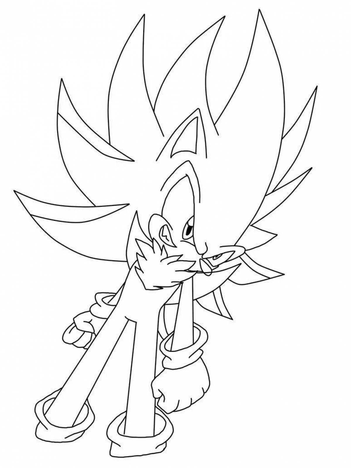 Насыщенно раскрашенная страница excalibur sonic coloring page