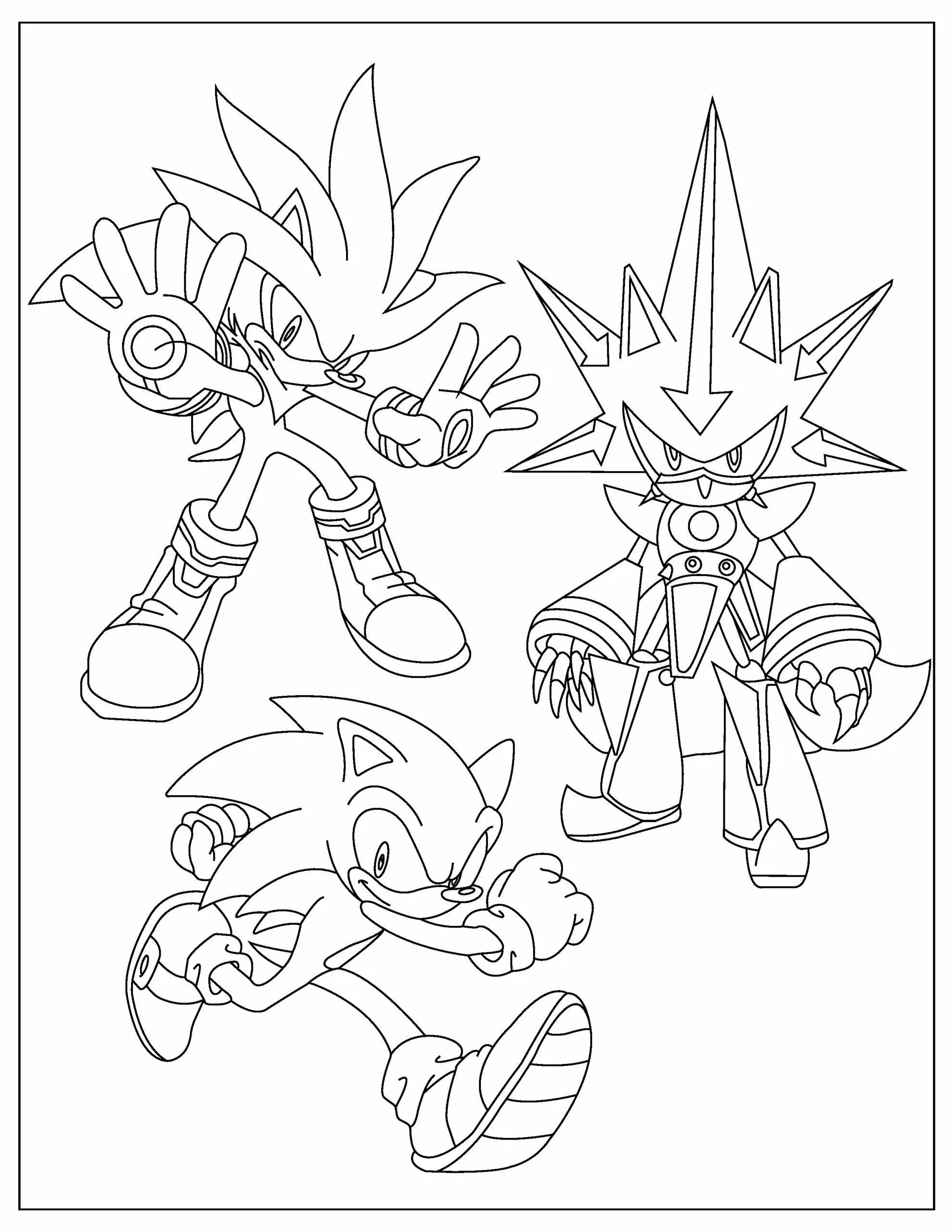Excalibur sonic coloring page