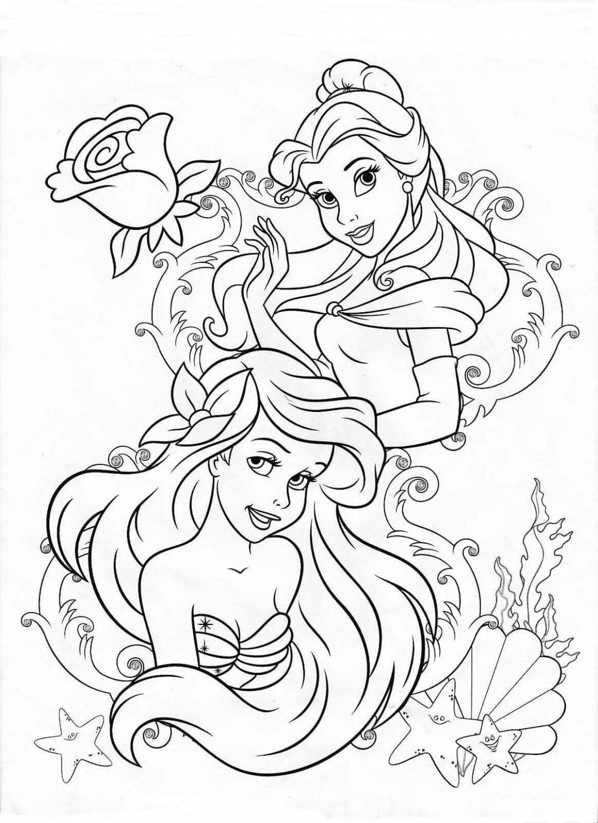 Tangled mermaid dazzling coloring book