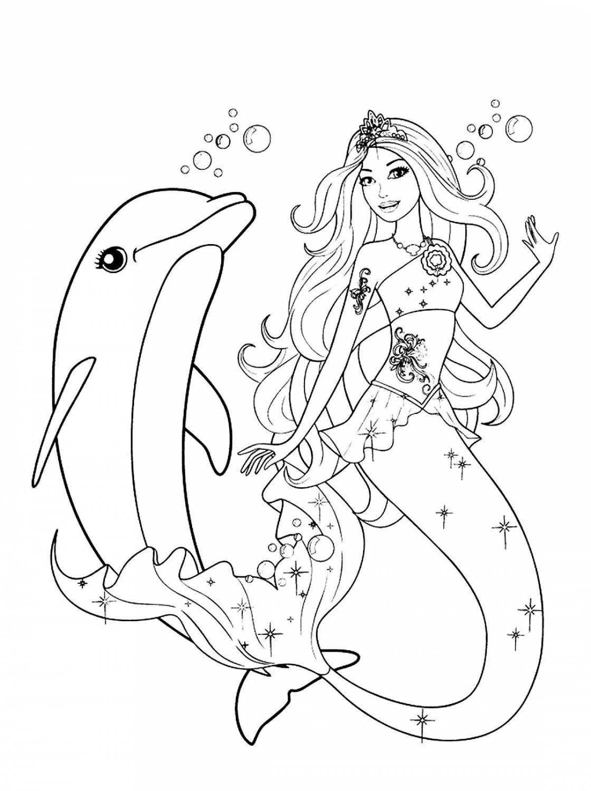 Rapunzel mermaid live coloring