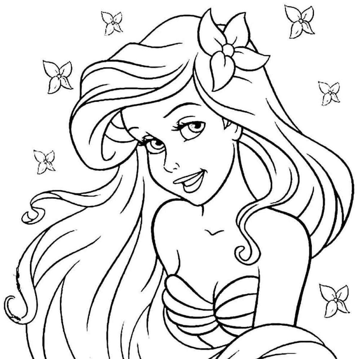 Merry coloring mermaid rapunzel
