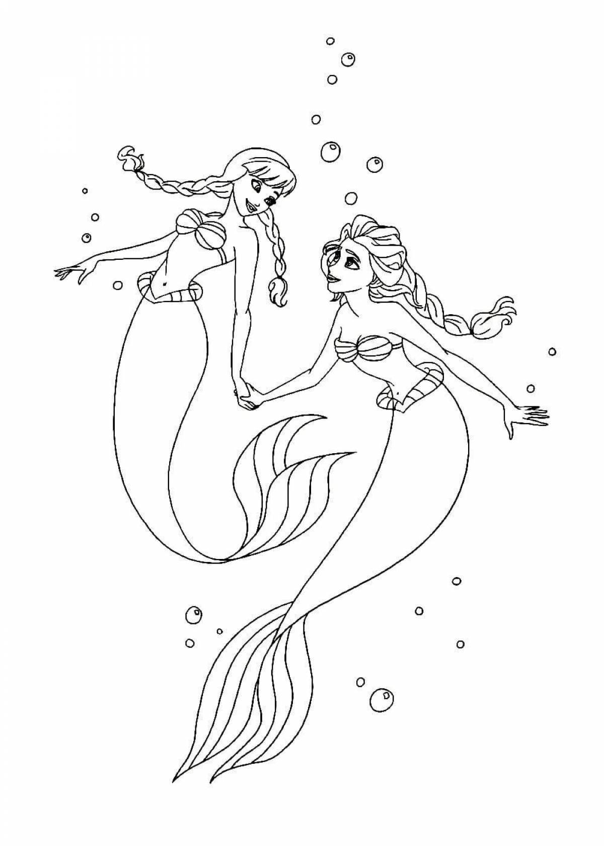 Royal coloring mermaid rapunzel