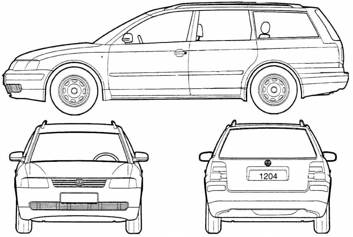 Развлекательная раскраска volkswagen tuareg