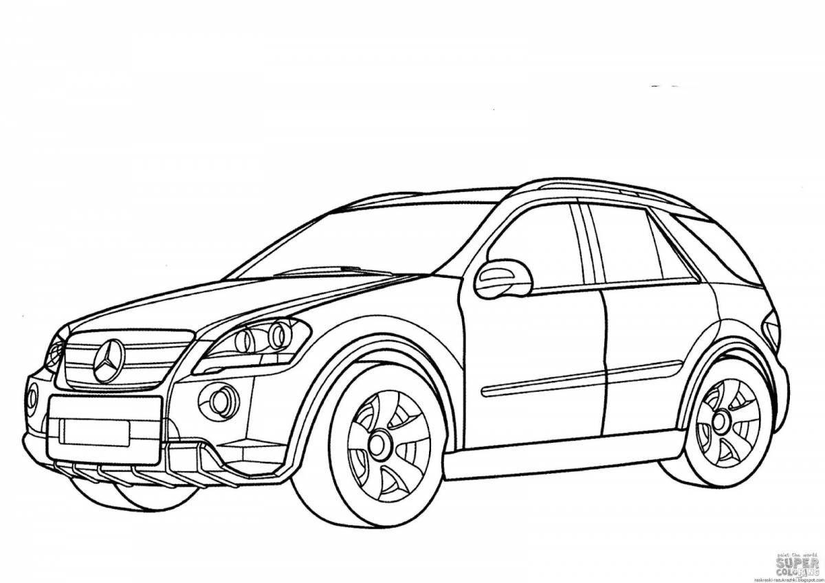 Coloring page cute volkswagen touareg