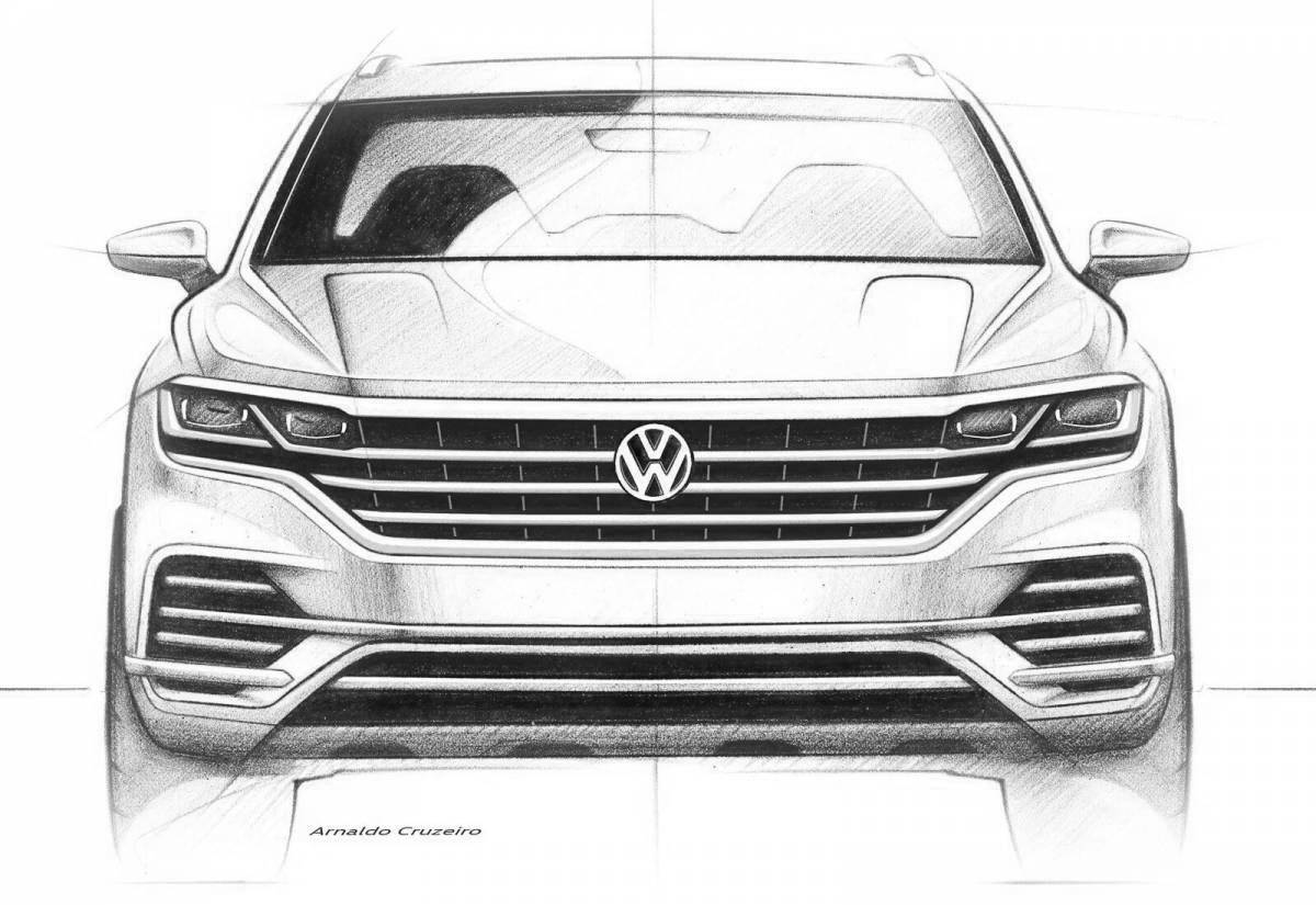 Animated volkswagen tuareg coloring page