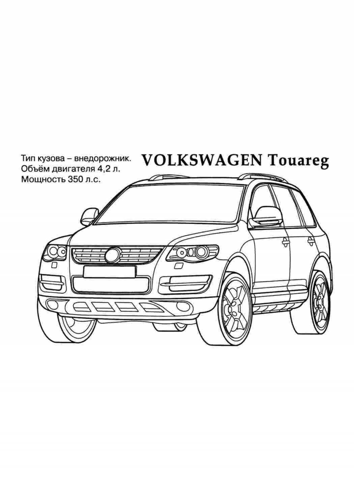 Смелый volkswagen tuareg раскраска страница