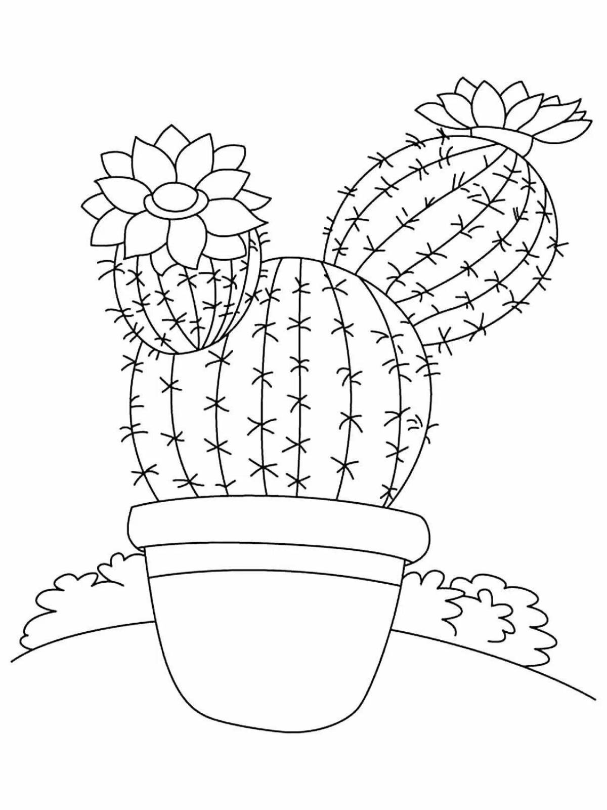 Joyful cactus in a pot for children