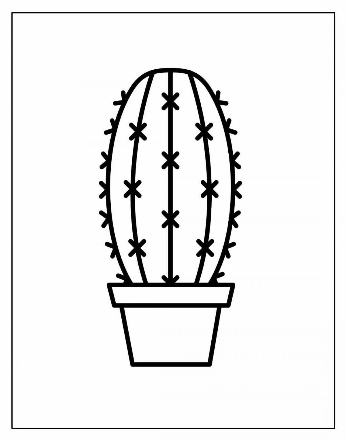 Картинка для раскрашивания кактус
