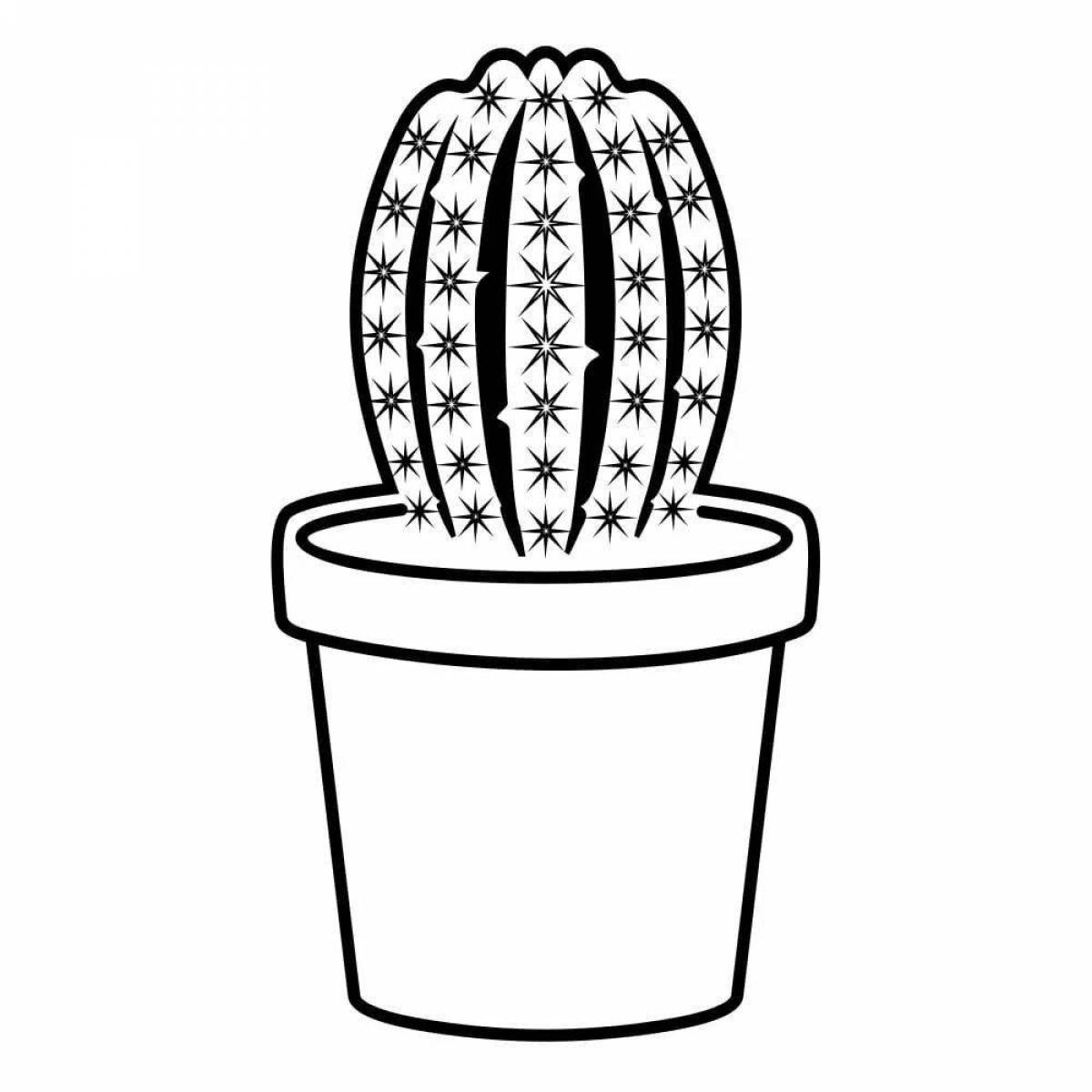 Wonderful cactus in a pot for children