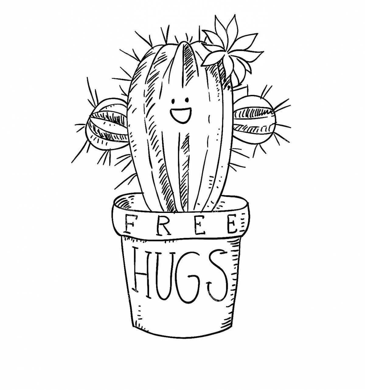 Gorgeous cactus in a pot for children