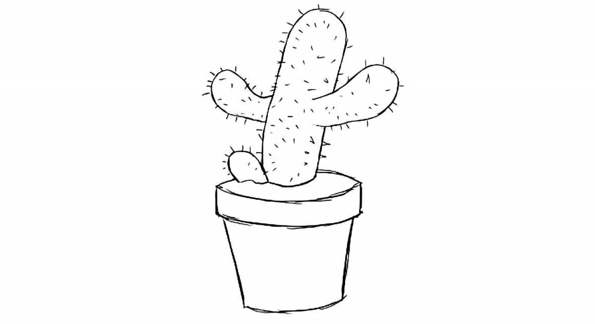 Shining cactus in a pot for children