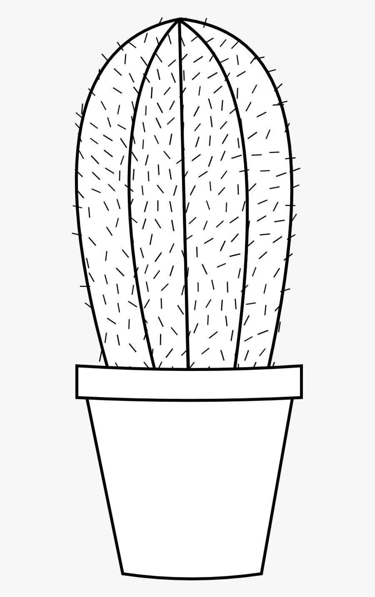 Mysterious cactus in a pot for children