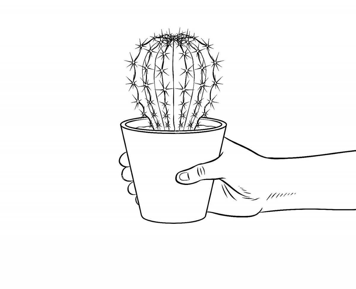 Witty cactus in a pot for children