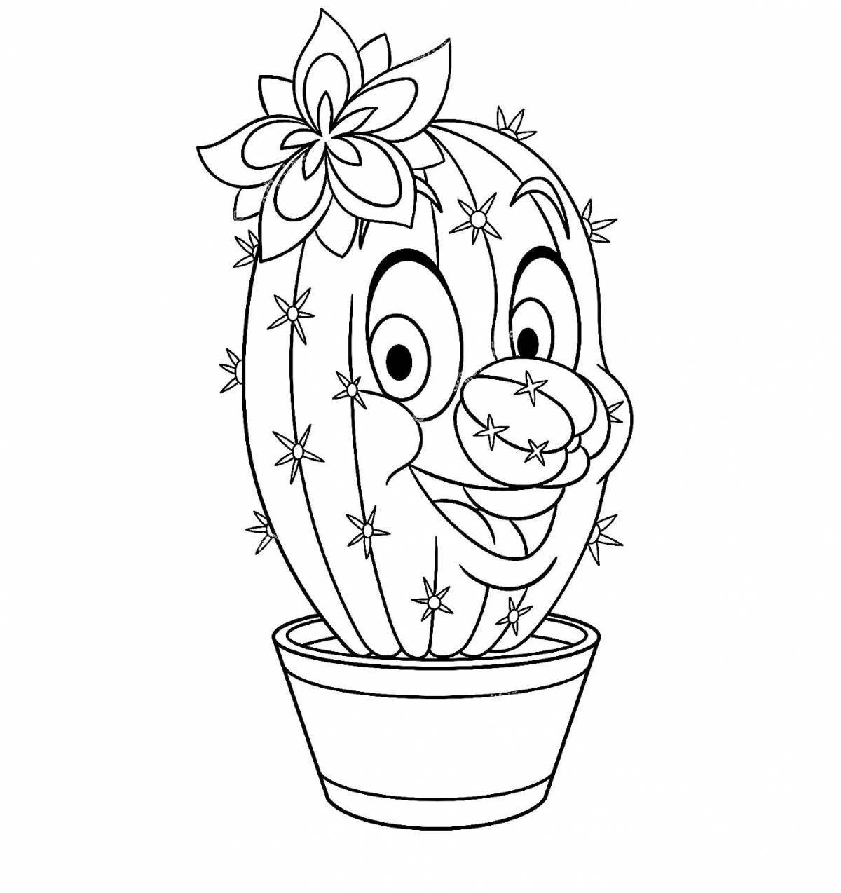 Living cactus in a pot for children