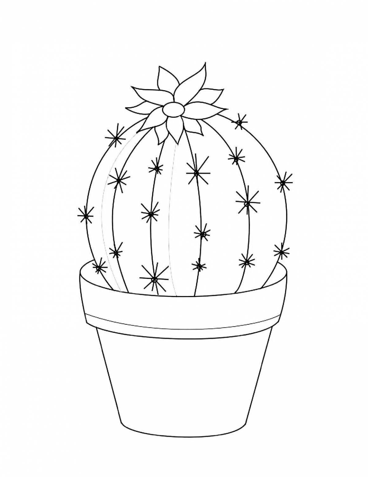 Animated cactus in a pot for kids
