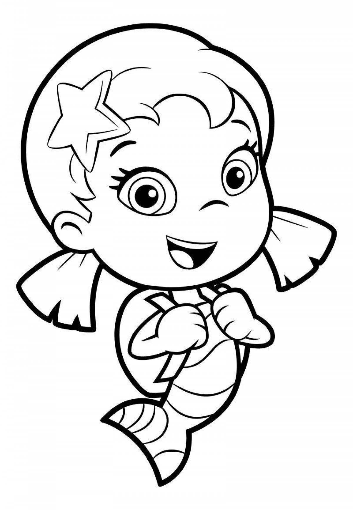 Charming coloring baby angel