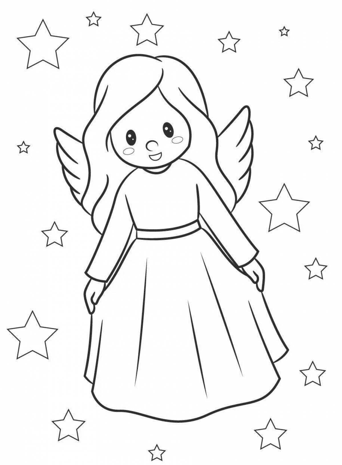 Joyful coloring baby angel