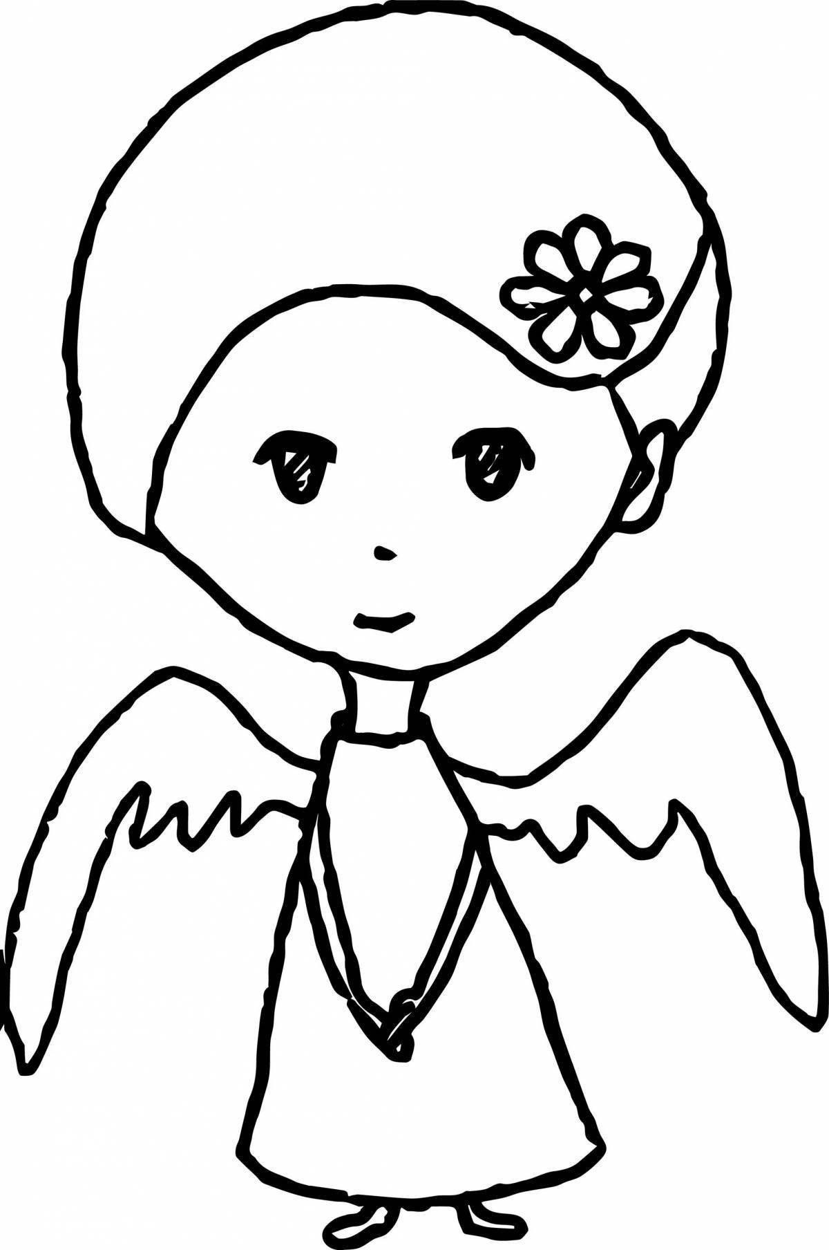 Coloring serene baby angel