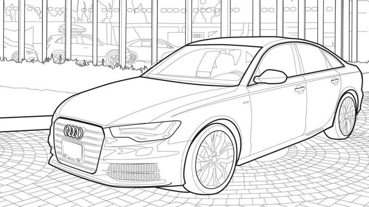 Joyful audi sport coloring page