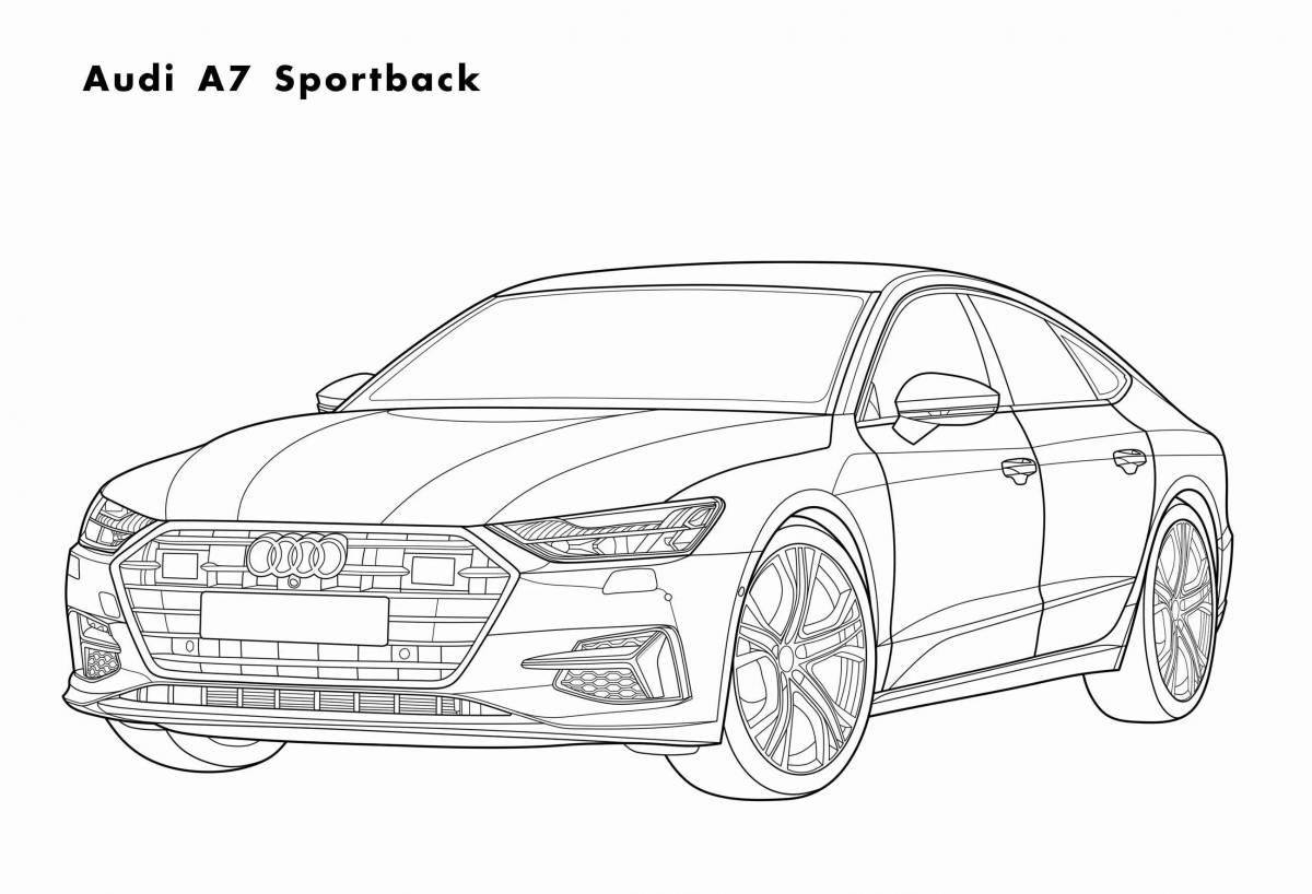 Playful audi sport coloring page
