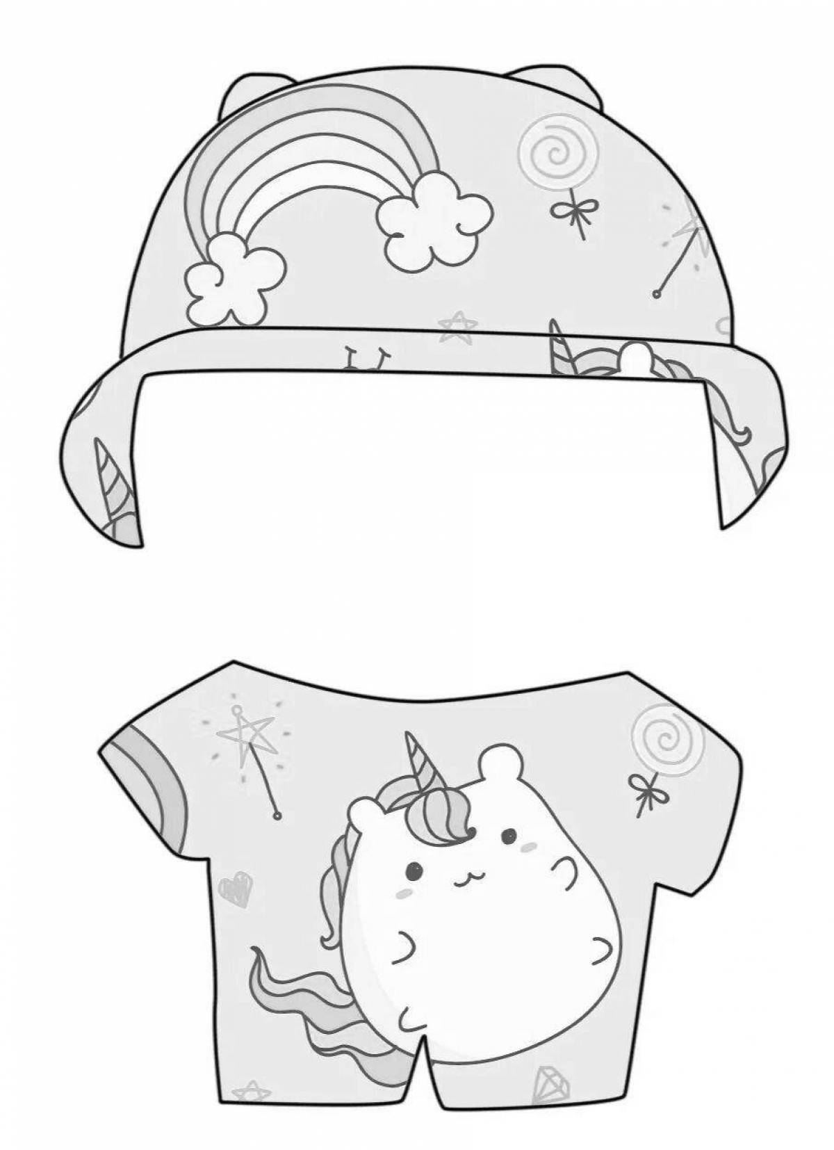Coloring page cute lalafanfan paper duck clothes