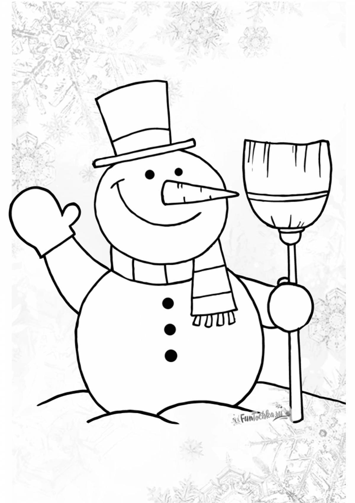 Playful snowman coloring book for kids 3 4