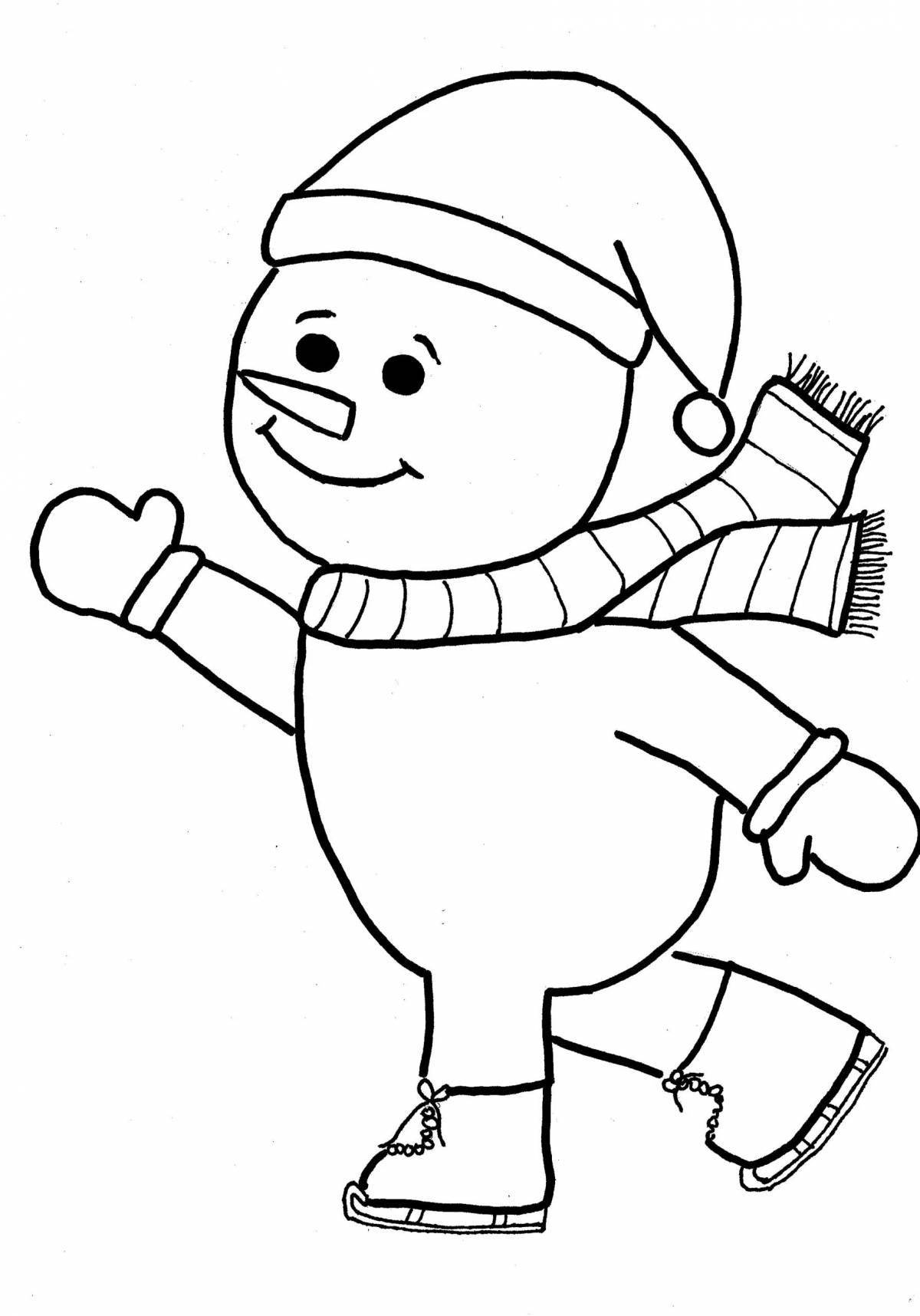 Анимированная раскраска снеговик для детей 3 4