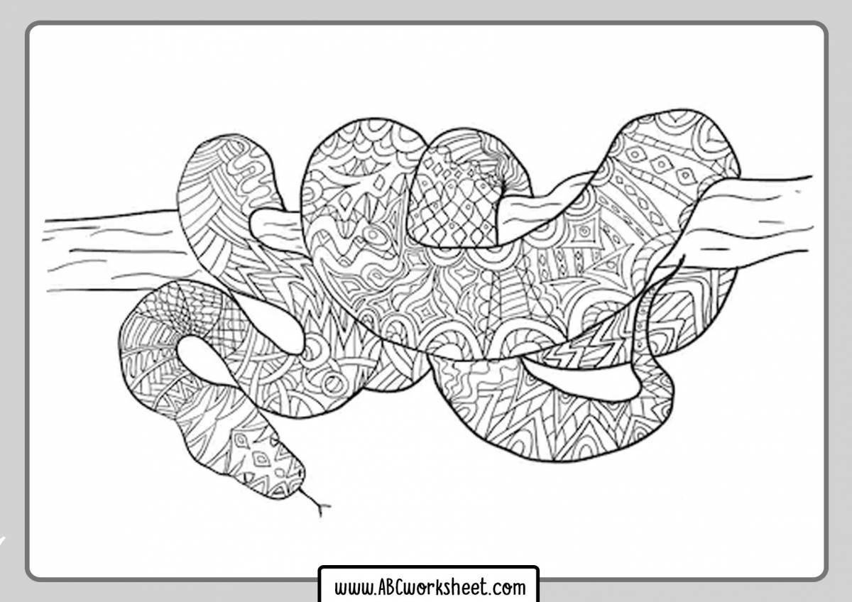 Coloring book soothing anti-stress crocodile