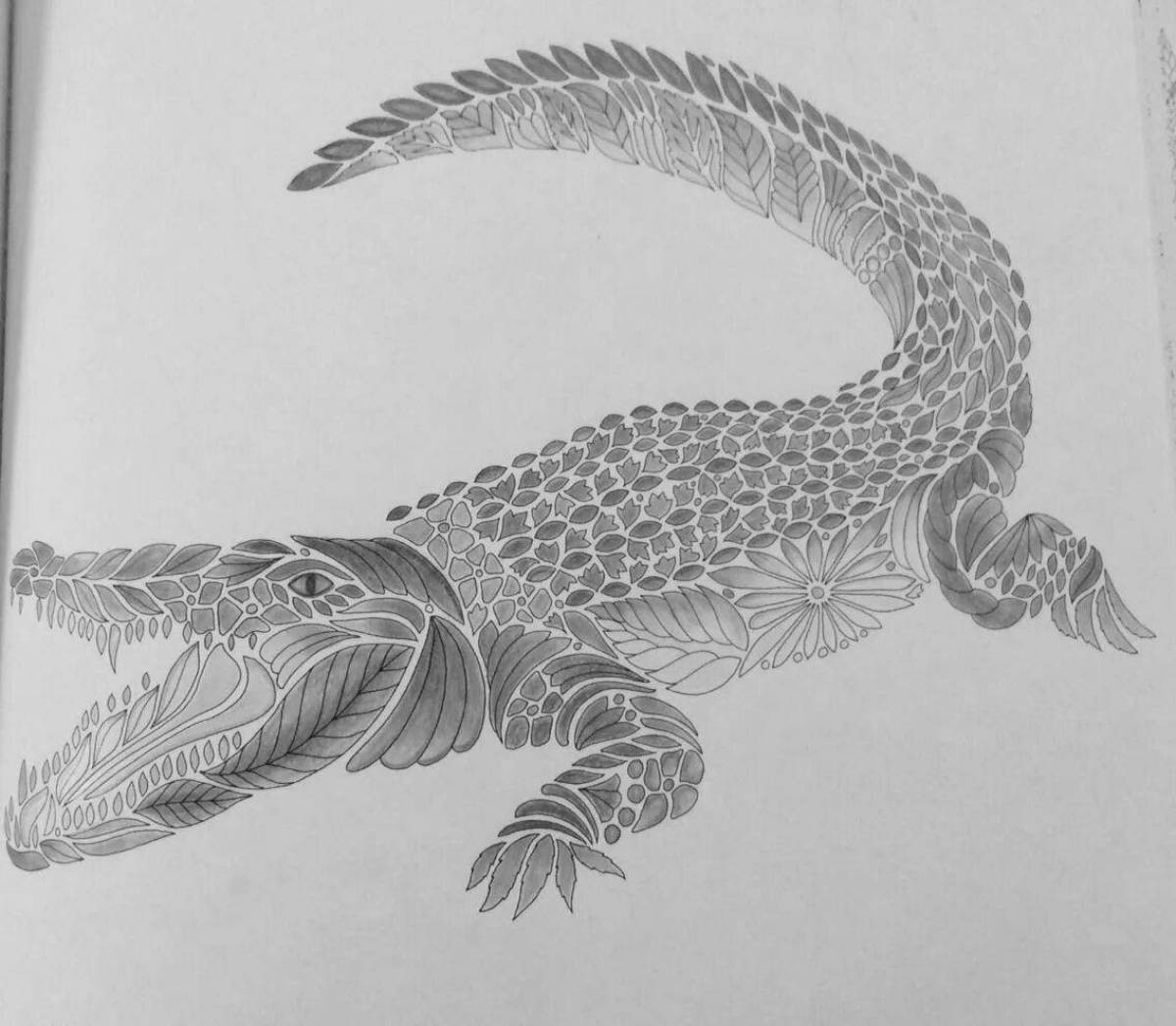Magic crocodile antistress coloring book