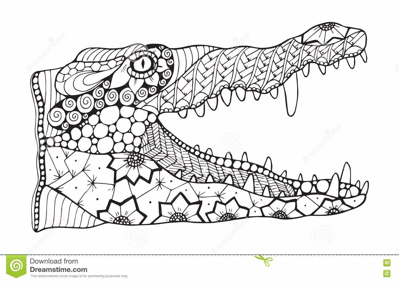 Coloring cute crocodile antistress
