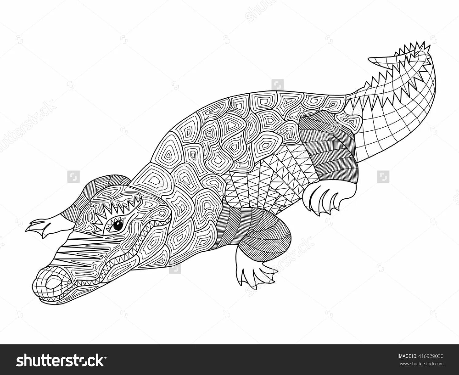 Harmonious crocodile coloring antistress