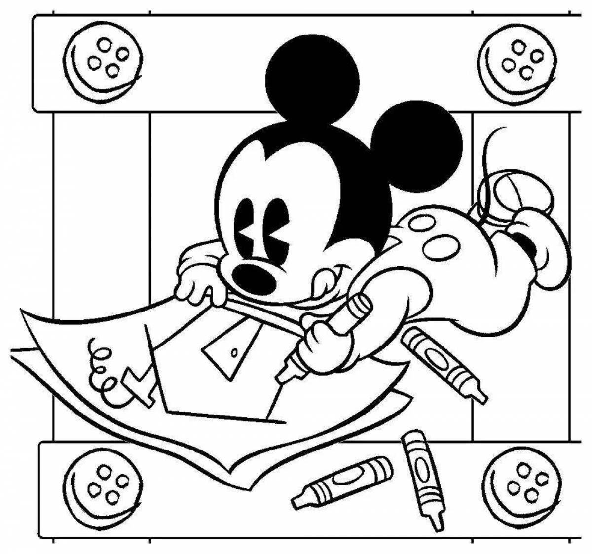 Friendly mickey mouse coloring book